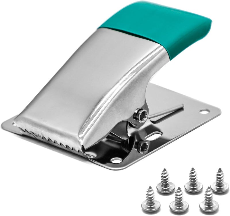 SAMSFX Fish Cleaning Board Tools - Fillet Clamp w/Screws Deep-Jaw Fish Tail Clip Board for Scaling Table Bait with Green Grip - Image 1